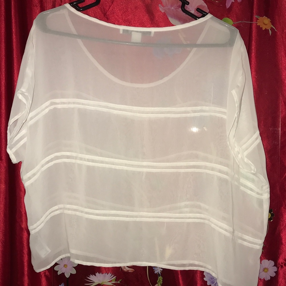 Forever 21 Women’s White Sheer Top